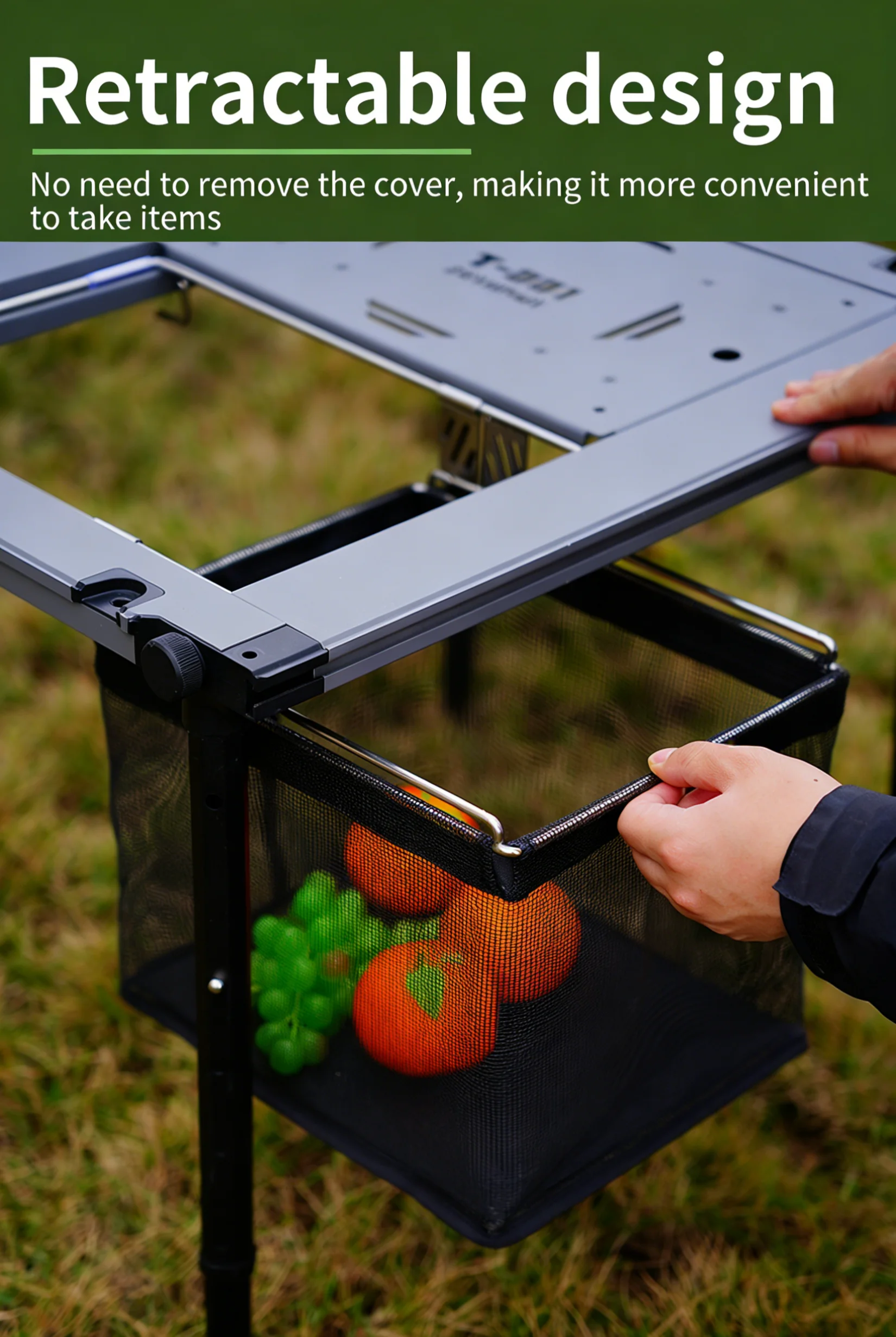 Faltbarer 1-Einheiten-Netz-Abtropfkorb für Outdoor IGT Camping Aufbewahrungsbox, 1 Einheit Ausziehbarer Netz-Abtropfkorb IGT Zubehör – Detail 3