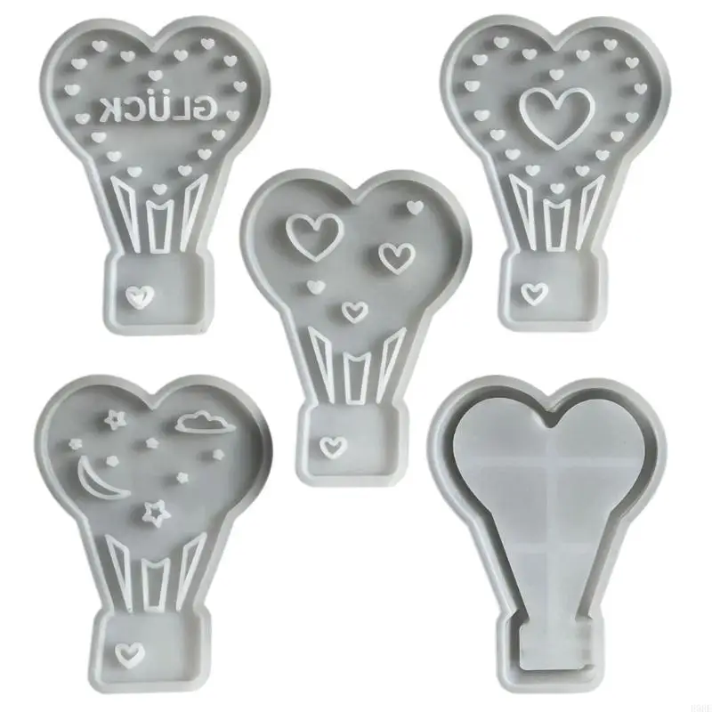 E0BE Flexible Silicone Hot Air Balloon Craft Mold Desktop Ornament Mould with Gentle LED Glow for Indoor Decorative Use