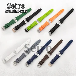 26MM Watch Rubber Strap Stainless Steel Buckle Watchband Bracelet Watch Modified Replacements Parts for AP Royal Oak