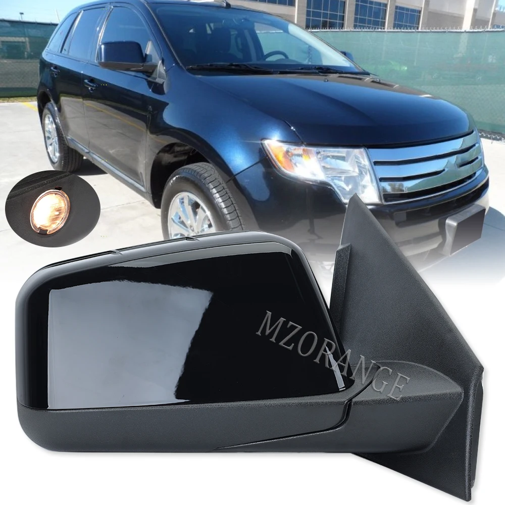 Side Rearview Mirror for Ford Edge 2008- 2010 US Version Heating With Puddle Light Door Wing mirrors cover cars accessories