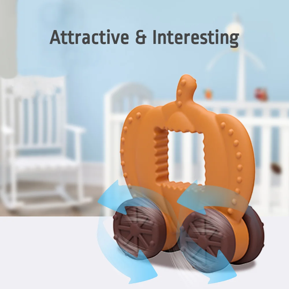 Baby Silicone Rolling Wheel Teether Smoothing Gum Chew Teething Toys BPA Free Toddler Training Baby Accessories