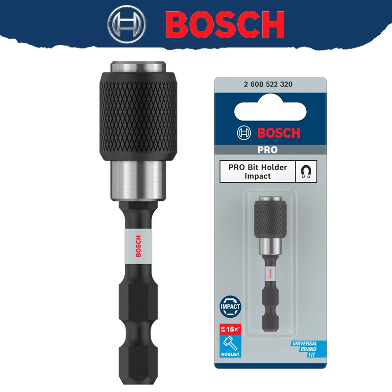 

BOSCH 2608522320 PRO Impact Bit Holder Quick Change 60 mm 1/4-Inch Hex Shank Pick Click High Hardness Durable Tool Attachment