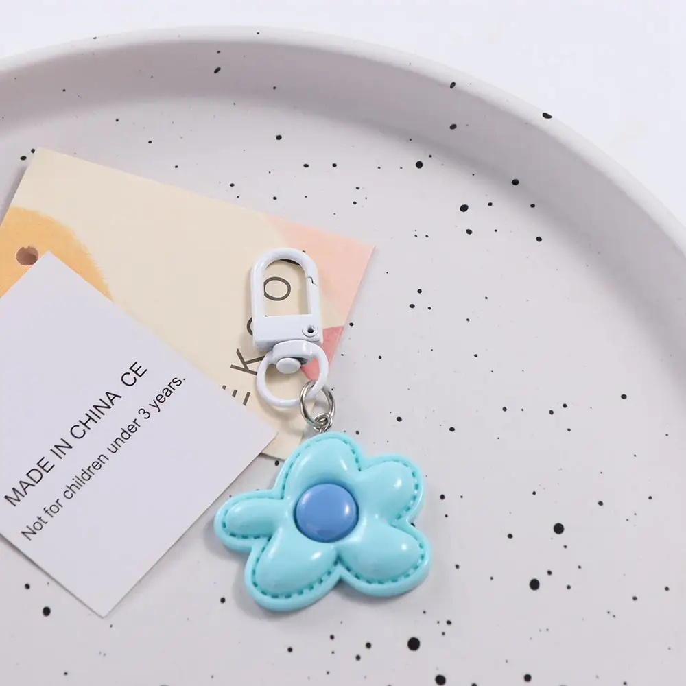 Funny Korean Style Flower Keychain Cute Mini Resin Floral Keyring Kawaii Colorful Bloom Pendant Couple