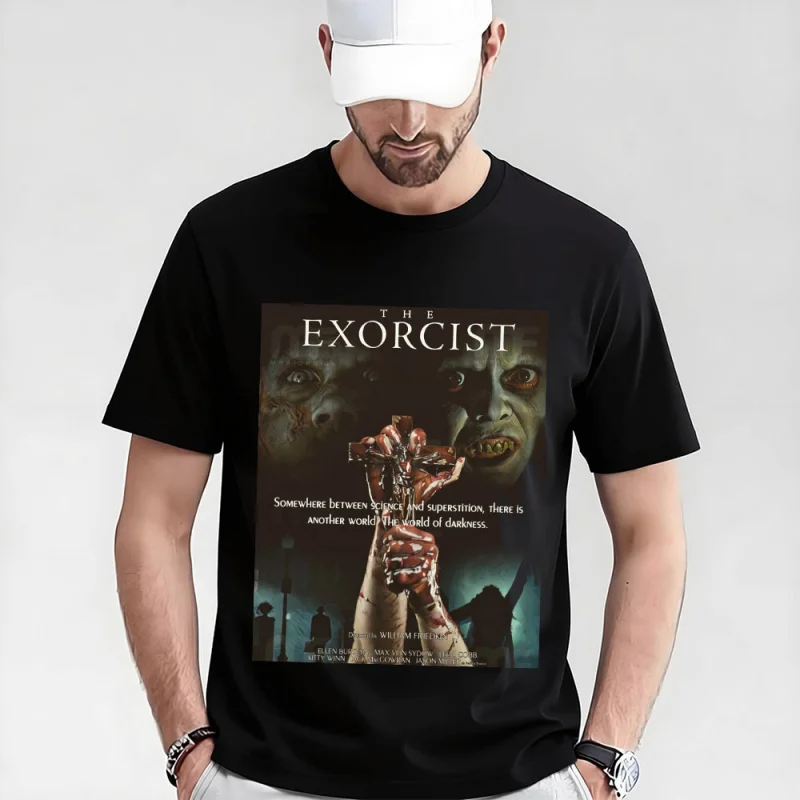 

Retro Horror Movie The Exorcist 0317 Sacry Halloween Gift t shirt Supernatural Darkness Pazuzu Graphic Clothes Large size Tops