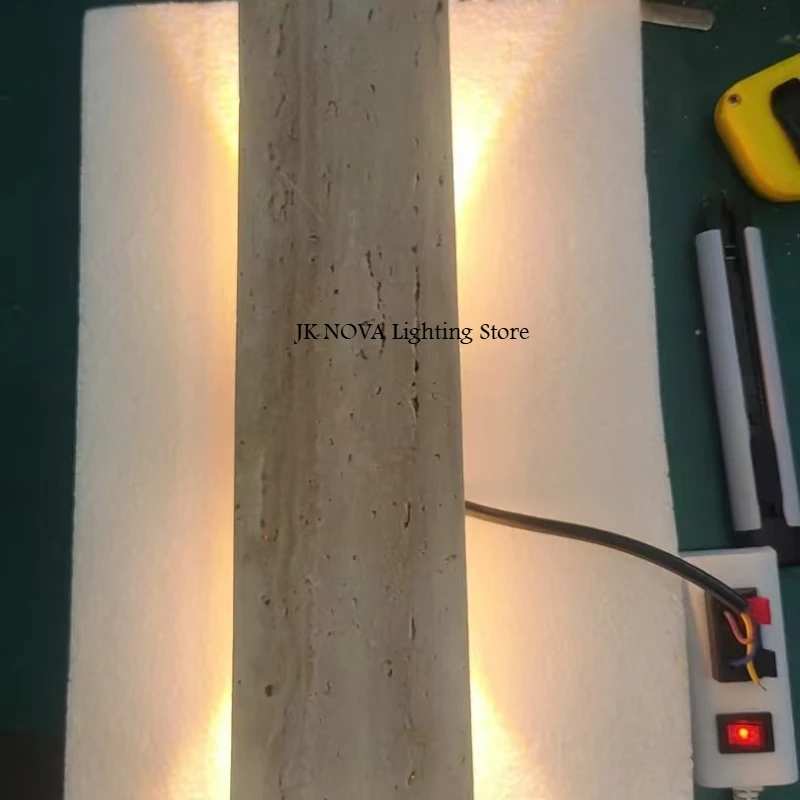 Outdoor Waterproof Yellow Cave Stone Medieval Wabi Sabi Bedroom Cream Wind Up and Down Luminous LED Wall Lamp Outdoor Lighting