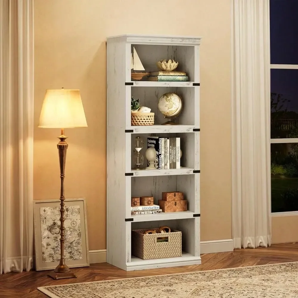 

Bookshelf With Storage, Tall Open Display Bookshelves, Wooden Bookcase For Living Room, Bedroom
