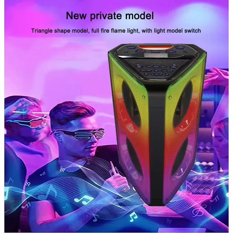 for Triangle Shape 8 Inch Woofer Wireless BT Speaker Box 90W High Fidelity Sound