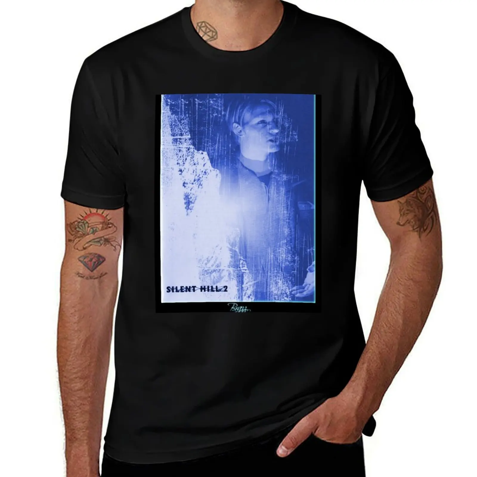 Silent Hill 2 - James Sunderland (Frozen Blue) T-Shirt Large Size Soft Cotton T-Shirt