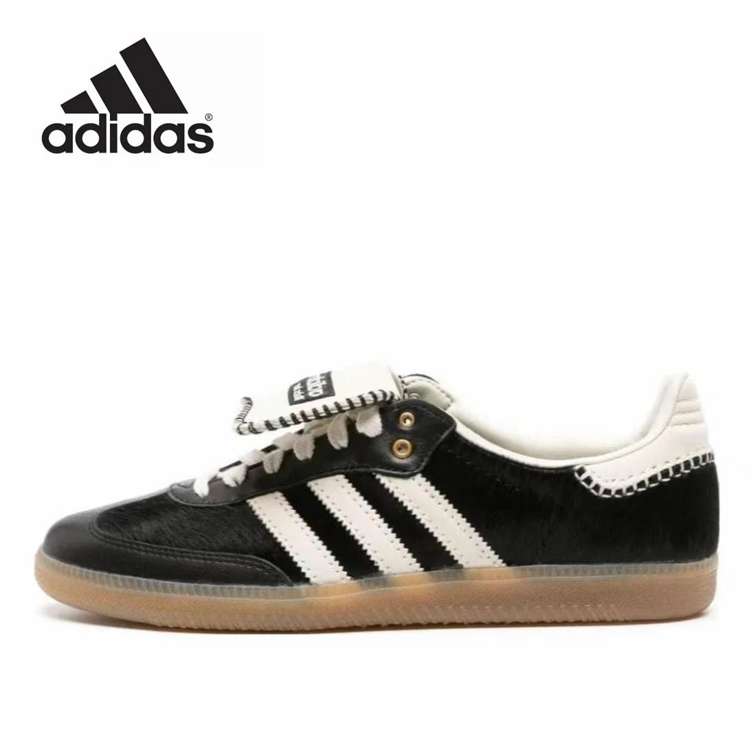 adidas Samba Pony Tonal Wales Bonner Core Black German Training Shoes Retro Versatile Sports and Casual Board Shoes sneakers