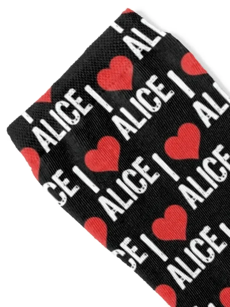 I Love Alice Socks custom sports Thermal man winter christmass gift Boy Socks Women's