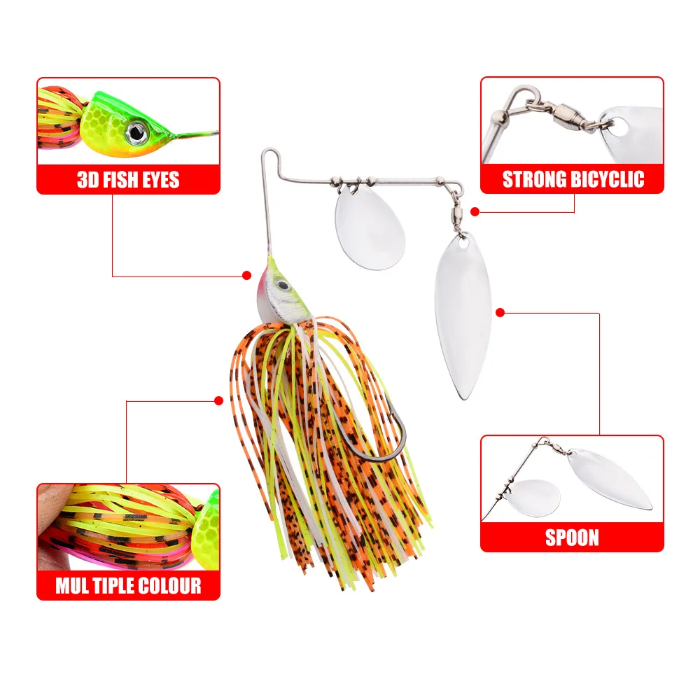 1pcs Spinner Bait 10g15g20g Metal Lure Hard Fishing Lure Spinner Lure Spinnerbait Pike Swivel Fish Tackle Wobbler Fishing