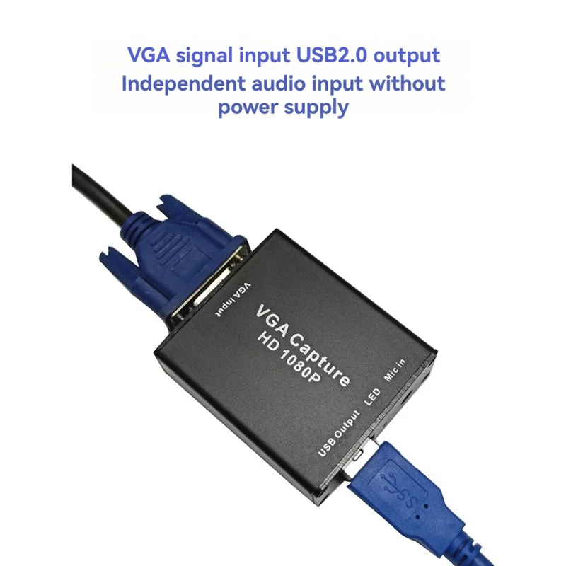 محول VGA إلى USB مع بطاقة التقاط الصوت والفيديو وبطاقة التقاط الفيديو 1080P بدون محرك