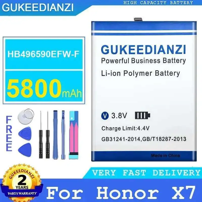 

Lightweight Reliable Replacement Mobile Phone Battery For Honor X7 HB496590EFW-F 5800Mah
