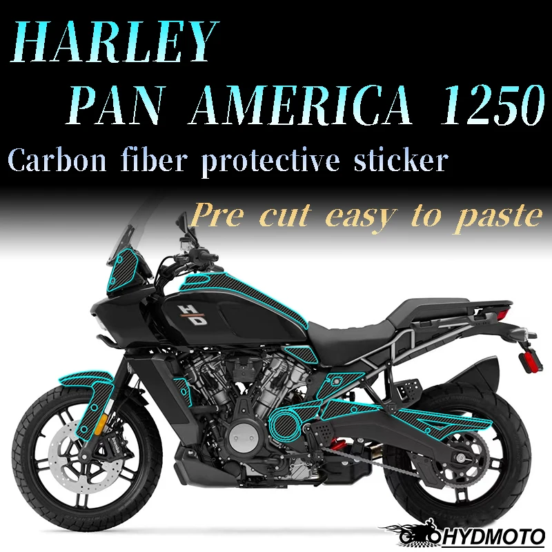 For HARLEY PAN AMERICA 1250 S PA 1250S PA1250 2021 2022 Decal Fuel Tank Pad Protection Motorcycle Carbon Fiber Pattern Stickers