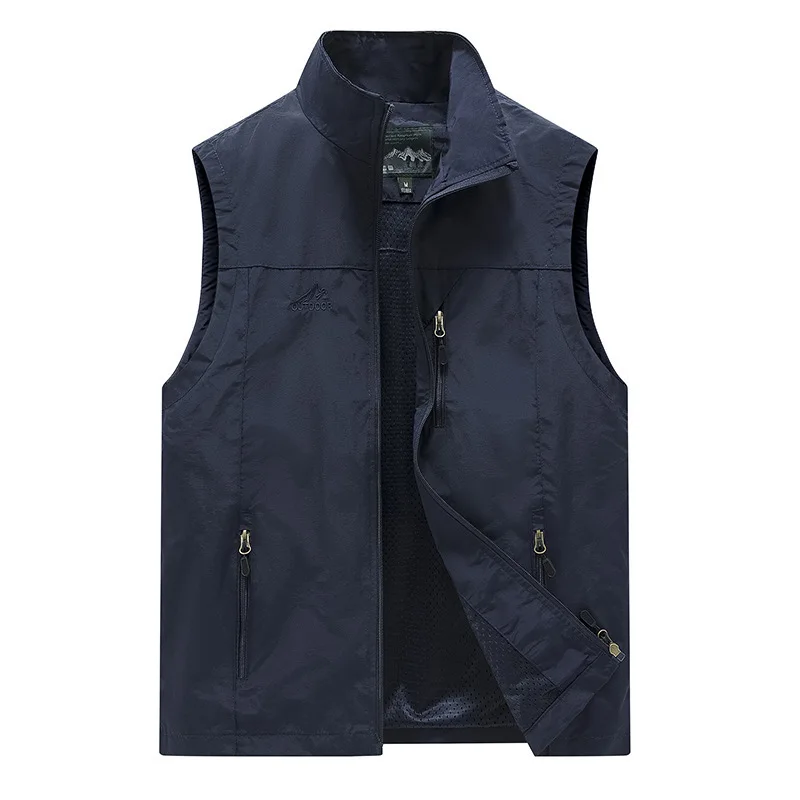 New Men Waistcoat Autumn Outdoor Multifunctional Zipper Vest Young Middle-aged Photography Fishing Male Casual Vest Jacket