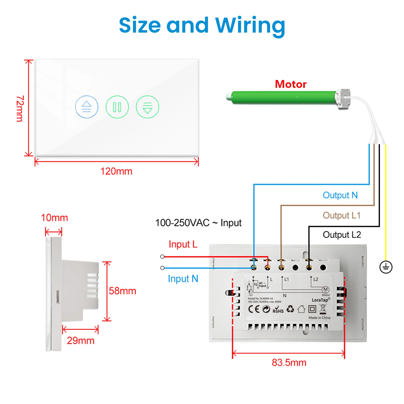 LoraTap Tuya Smart Curtain Switch Percentage Remote Control Google Assistant Alexa Home Automation