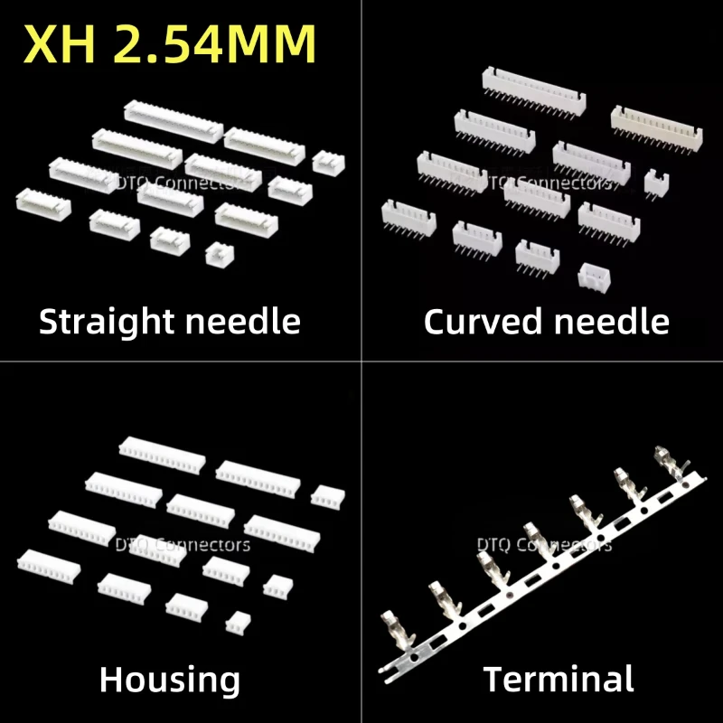 50pcs/lot XH2.54 male right angle material Connector Leads pin Header 2.54mm XH-AW 2P 3P 4P 5P 6P 7P 8P 9P 10P 11P 12P 13P 14P