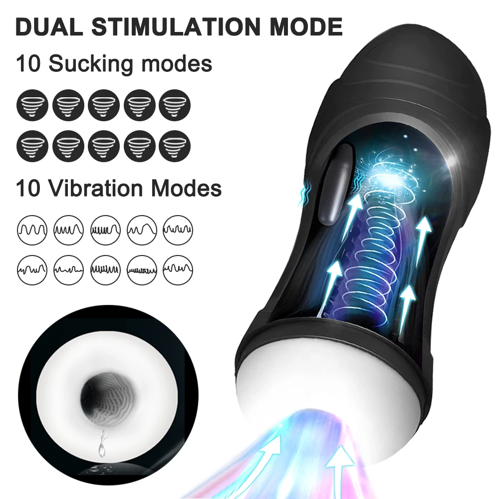 Automatic Male Sucking Mastubator Vibration Blowjob Machine Masturbation Cup Sex Toys Adult Goods for Men Masturbate Supplies