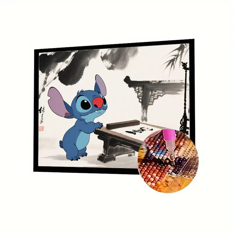 

1 комплект, очаровательный набор для рисования 5D алмазной живописи Disney Stitch Calligraphy Master-полная дрель, сделай сам, вышивка стразами и традициями
