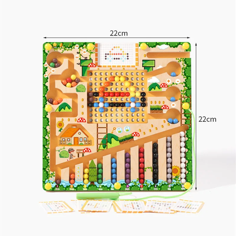 Magnetyczne gry sortowanie Puzzle Montessori zabawki labirynt tablica nauka liczenie kolorów klasyfikacja liczb drewniane zabawki edukacyjne