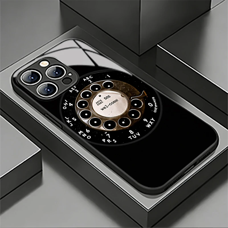 Fashion Telephone Turntable Tempered Glass Phone Case For Samsung Galaxy S26 Ultra S25 Plus S24 S23 FE 5G Lens Shockproof Cover