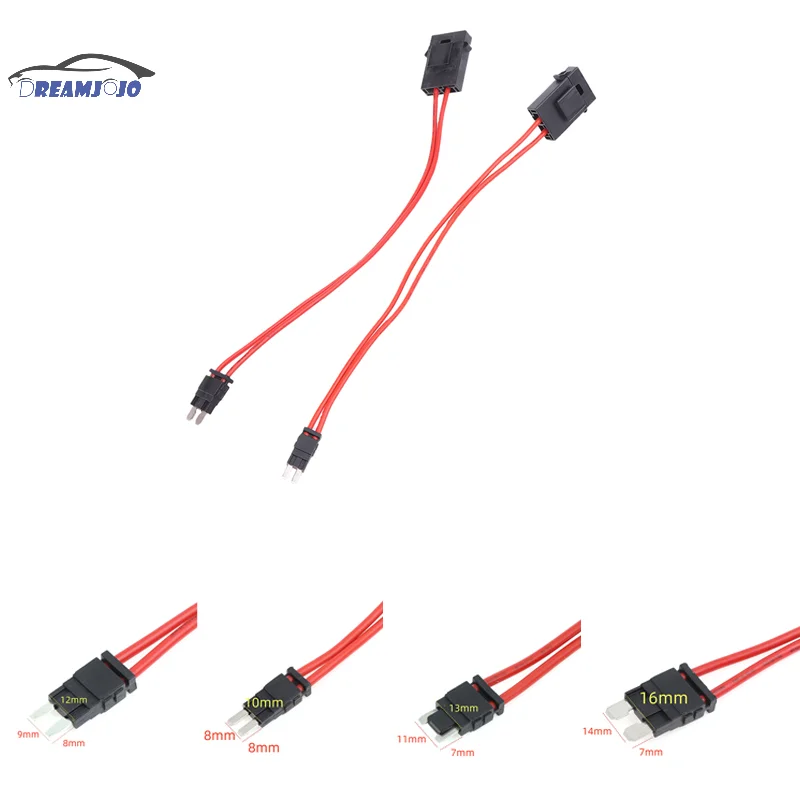 16AWG Non-Destructive Fuse Box 32V ACC Small Medium Size Mini Micro2 Size Car Fuse Holder ATM Blade Fuse Extension Cord