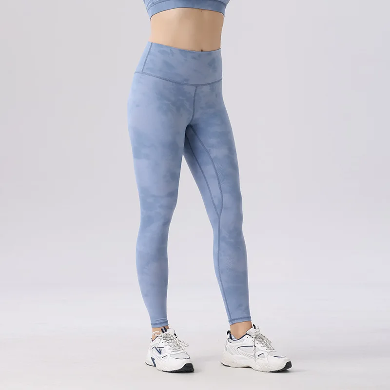 Tie-dyed Legging Peach Hip Pants High Waisted Elastic Fitness Pants Tight Fit Yoga Pants for Women