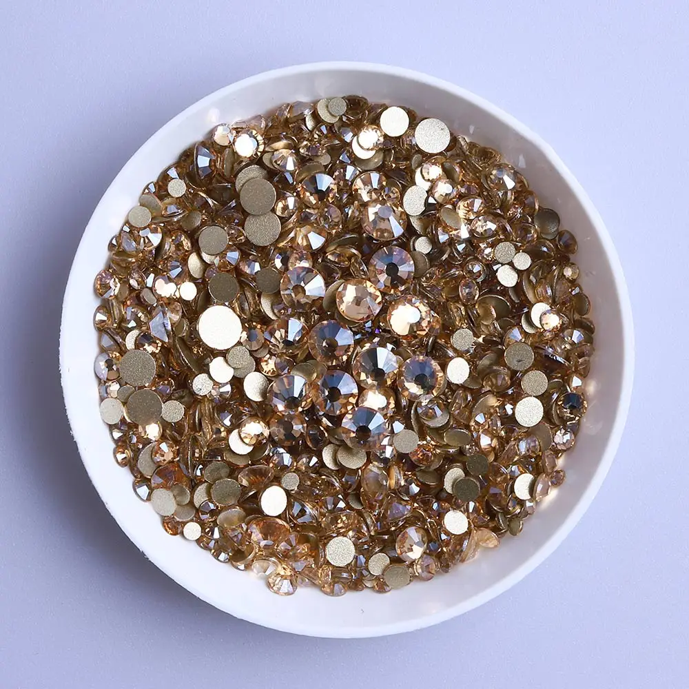 Mix Size Glitter Blue Moonlight Crystal Glass Rhinestone Flatback Non Hotfix Rhinestones For Face Diy Craft Nails Art Decoration