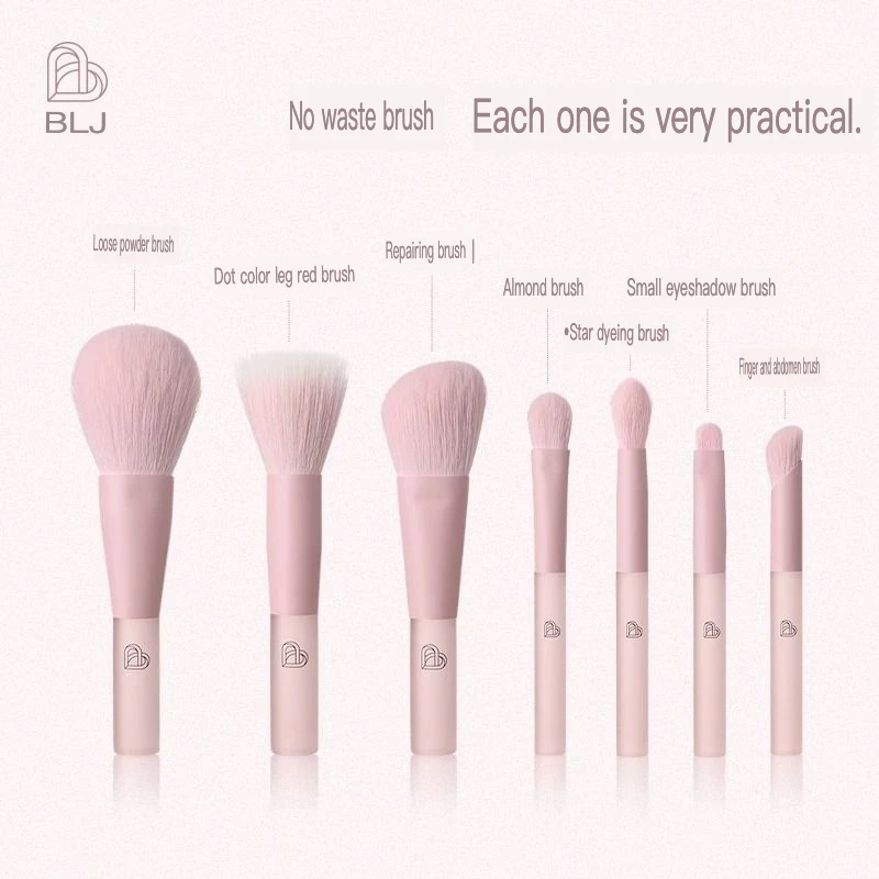 Blj Mini Travel Eye Shadow Spot Painting Powder Blusher Concealer Portable Makeup Brush Set