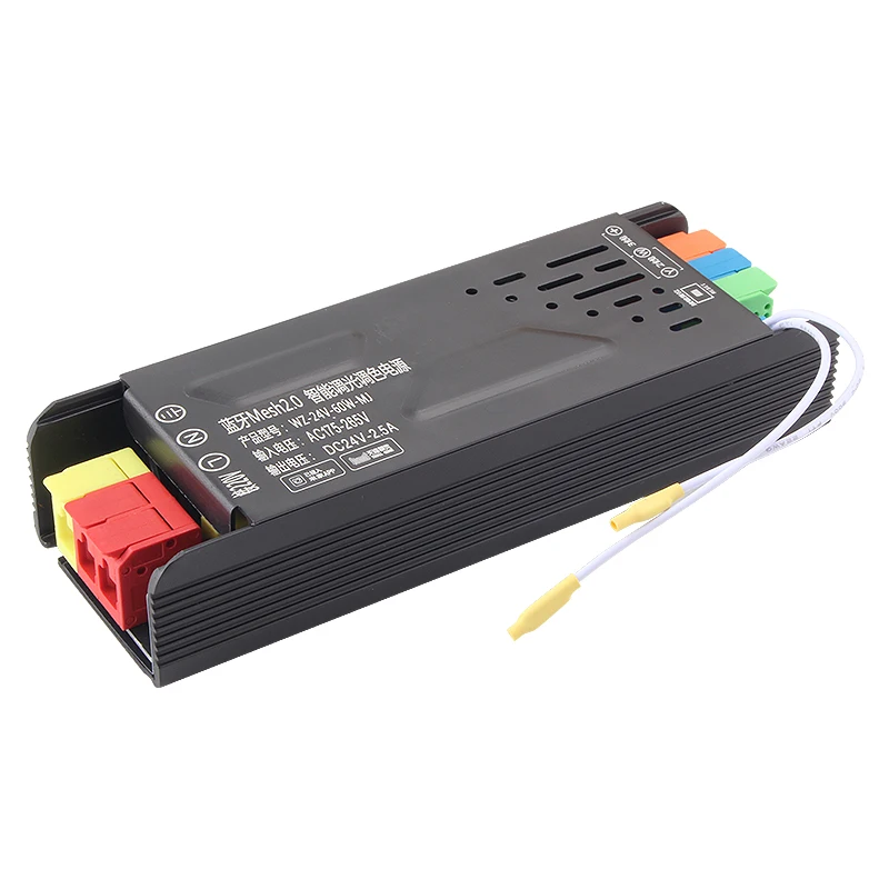 Connected to Mi Home App | 60W-400V 24VDC Smart Dual-Color Seamless Dimming Control LED Driver for Low-Voltage COB LED Strips