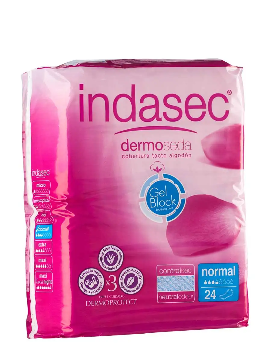 Indasec normal 24 units-compress for small urine loss