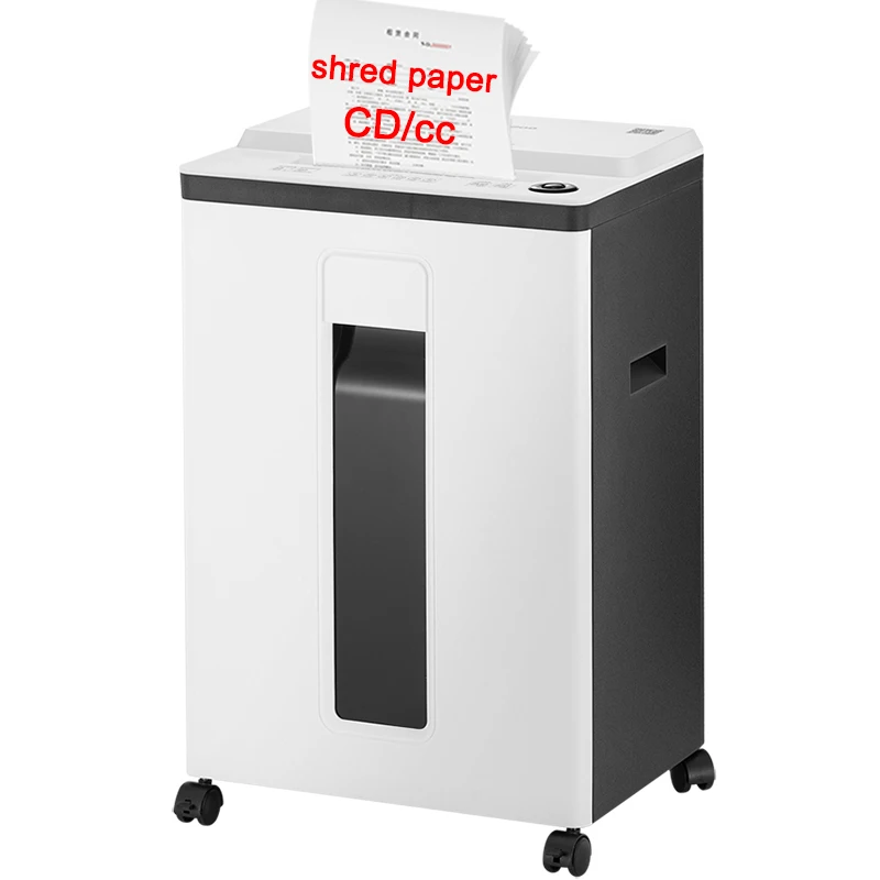 P-5 Level Micro Cut 2*10Mm Document Shredder Office Credit Card Cd Waste Paper Shredder 8 Sheets With 22L Pull Out Bin