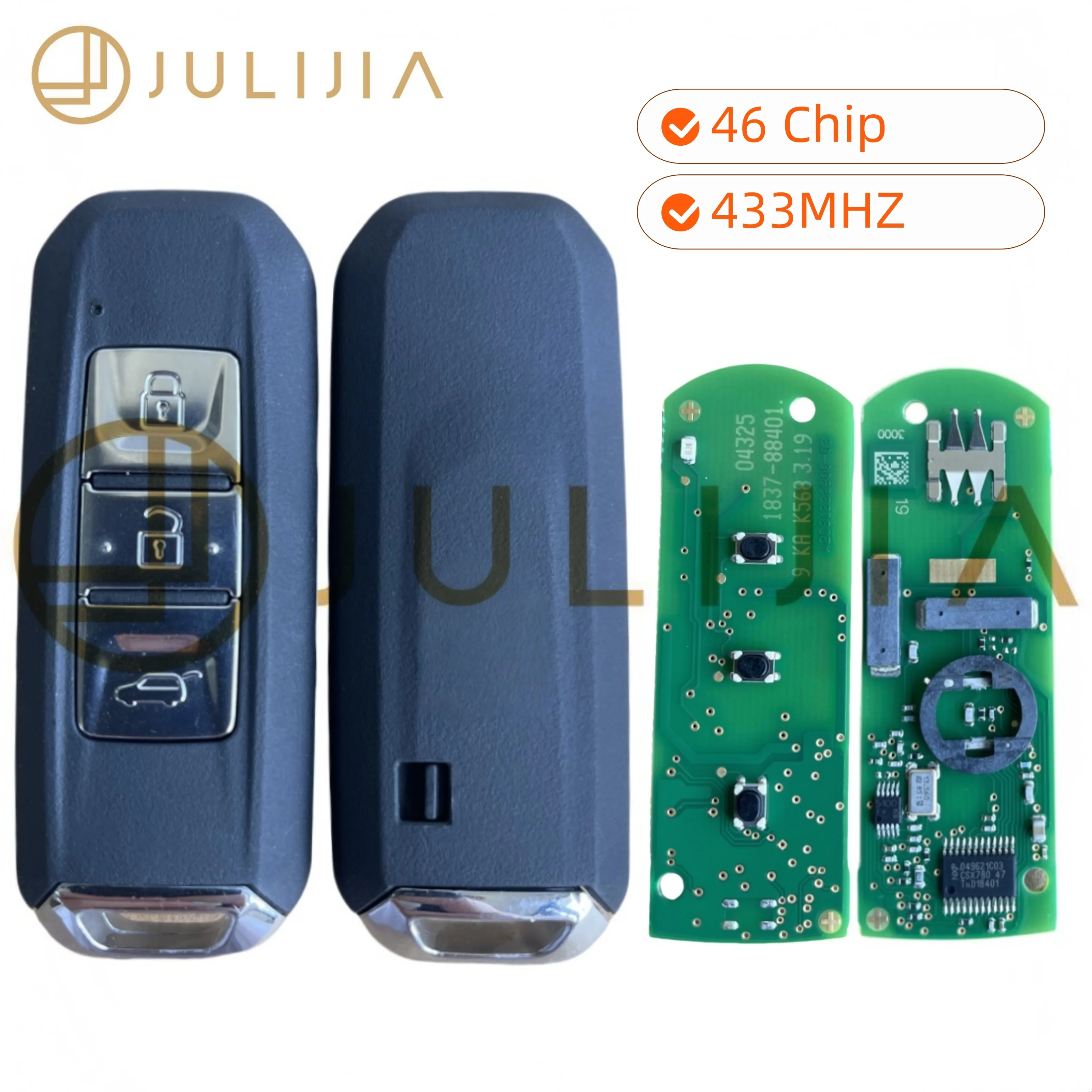 JULIJIA Original for Chevrolet ID46/47 433mhz Chip Smart Key for Chevrolet Captiva Turbo Chevy Groove Blazer Enjoy Optra Hector