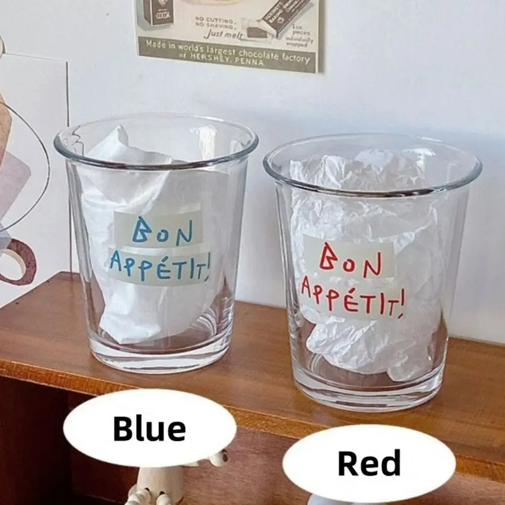 Gift Ins Style Glass Cup Transparent 350ML Classic Glass Drinkware Letters Drink Juice Coffee Cup