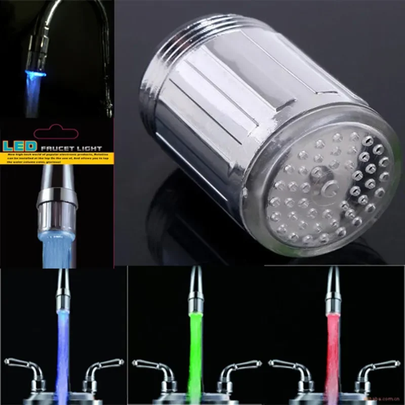 Kitchen LED Temperature Sensitive 7-Color Light-up Faucet Bathroom Shower 7 Colors Glow Water Saving Faucet Aerator Tap Nozzle