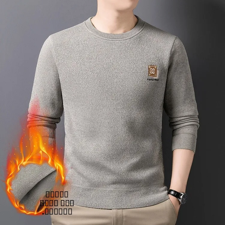 

Winter Knitted Sweater Midlife Stripe Pattern Long Sve f High Collar Polyester Fiber Ciwalk Inner Wear Non-deformable