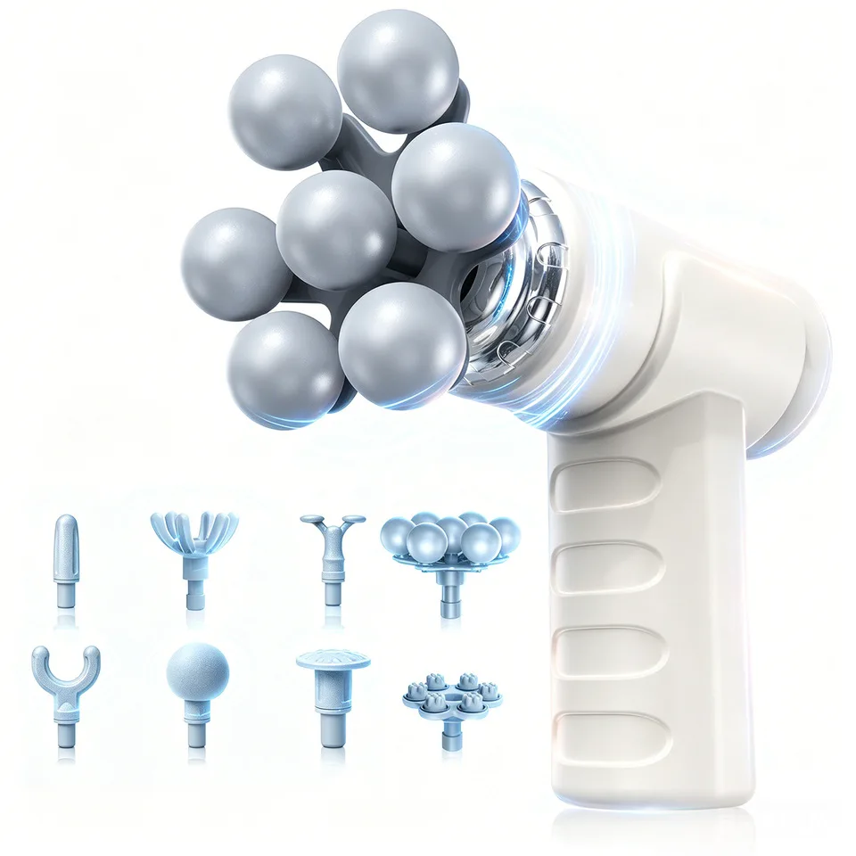 Dropship-massage Gun 5 Modes Portable Muscle Massager With 7 Replacement Heads, Small Quiet Handheld Percussion For Travel