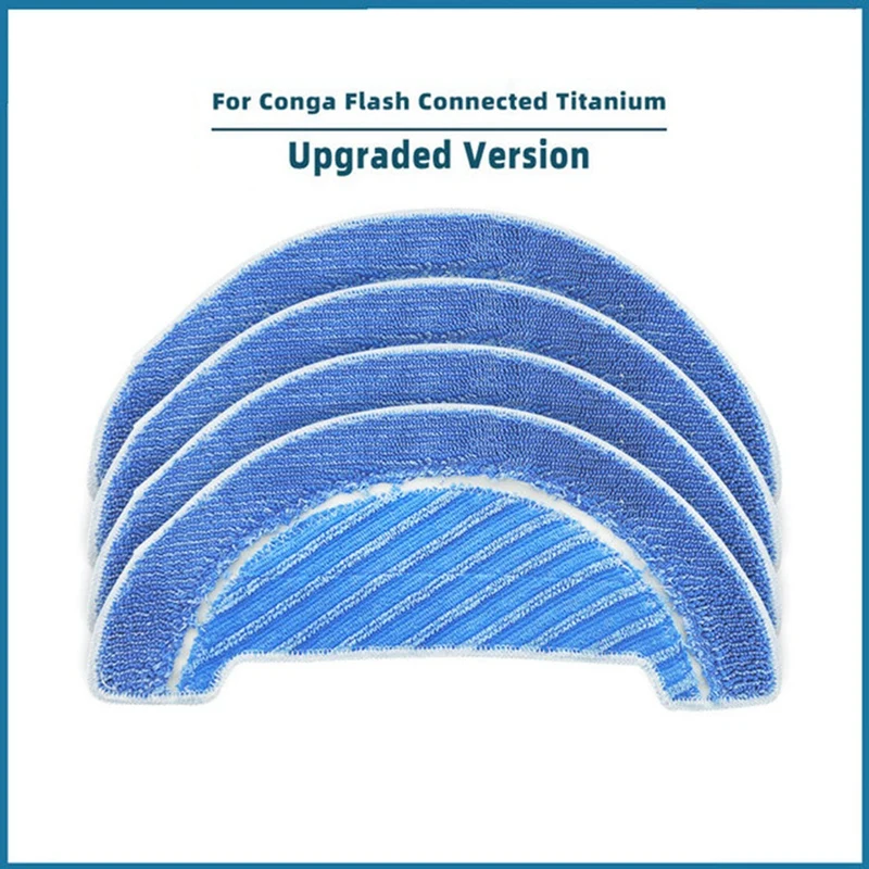 Mop pano pano pano para Cecotec Conga, Flash conectado, substituição de titânio, acessórios sobressalentes, escova lateral, filtro Hepa