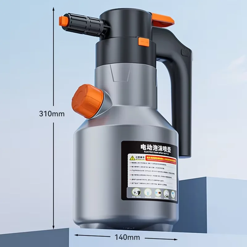 بخاخ رغوة كهربائي محمول احترافي 2 لتر مدفع رغوة الثلج بخاخ غسيل السيارات الآلي لغسيل السيارات قابل لإعادة الشحن