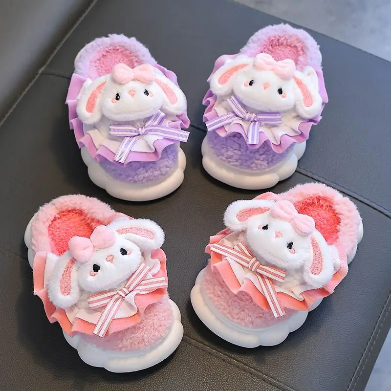 

Детские хлопковые тапочки Sanrio, новый стиль, утолщенные хлопковые тапочки для родителей и детей, осенне-зимние милые теплые домашние тапочки