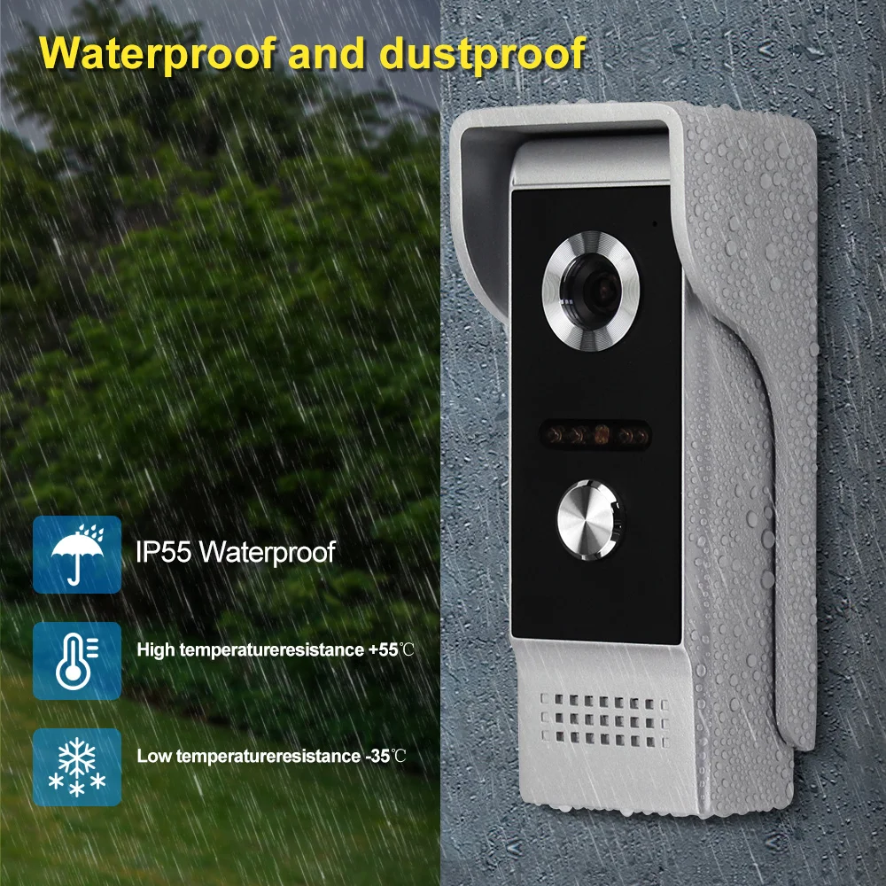 Wired 4.3 Inch Smart Video Doorphone System for Home Villa Handheld Color 700TVL Monitor Door Unlock Waterproof Doorbell Camera