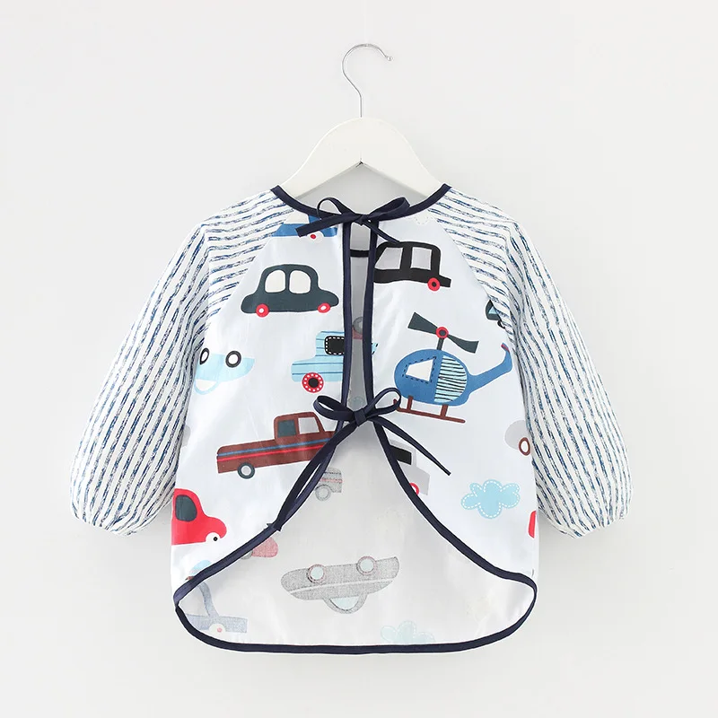 Baby Bibs Kids Toddler Long Sleeve Scarf Waterproof Art Smock Feeding Bib Apron Pocket Infant Boys Girls Burp Cloth Bandana Bibs