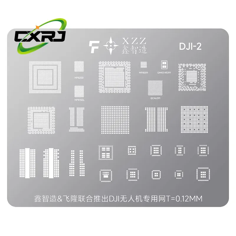1Pcs XZZ solder paste stencil for DJI E2TB E3TB Air3 Mini 123 H3 H6 P1 CPU EMMC DDR chip BGA reballing stencil UAV repair tools