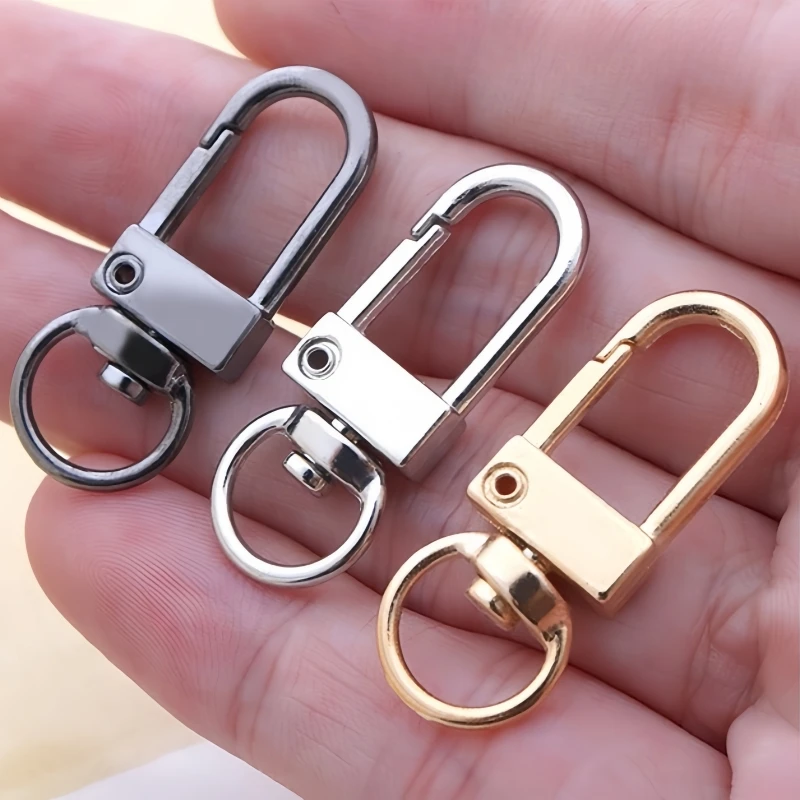 10 Stück Legierungs-Drehkarabinerhaken mit Schnappring, Hundeschnalle, DIY-Zubehör für Schlüsselanhänger, Taschen, Gürtel und Riemen. – Detail 7