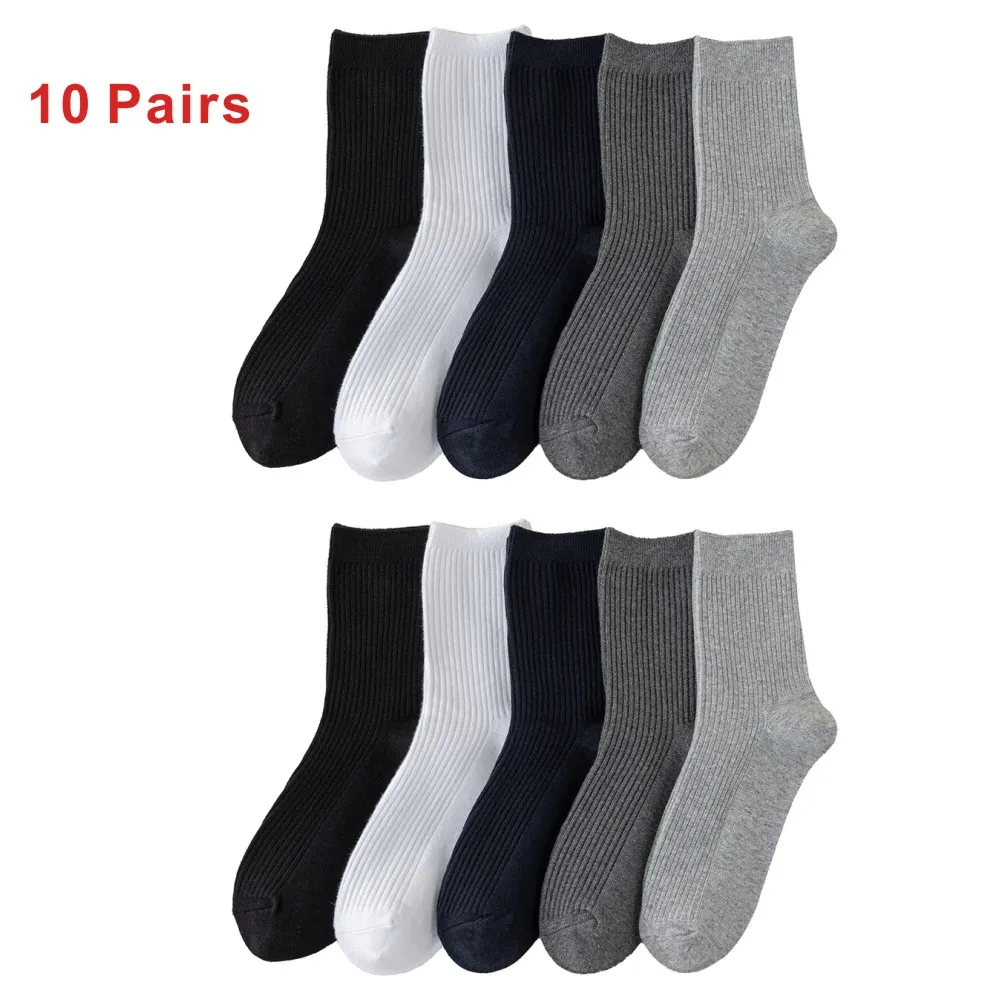 10 pairs of men's business thickened deodorizing sports socks are cheap mid-tube anti-slip and anti-freeze socks