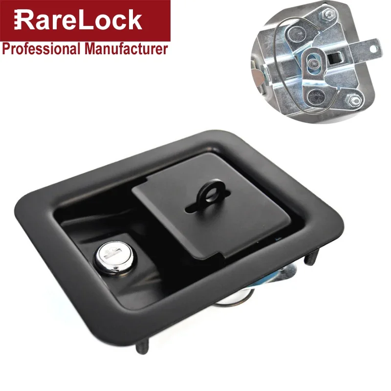 Square Cabinet Key Lock Black or Stainless for Car Bus Truck Trunk Electronical Box Pickup Accessories Rarelock MS217 G