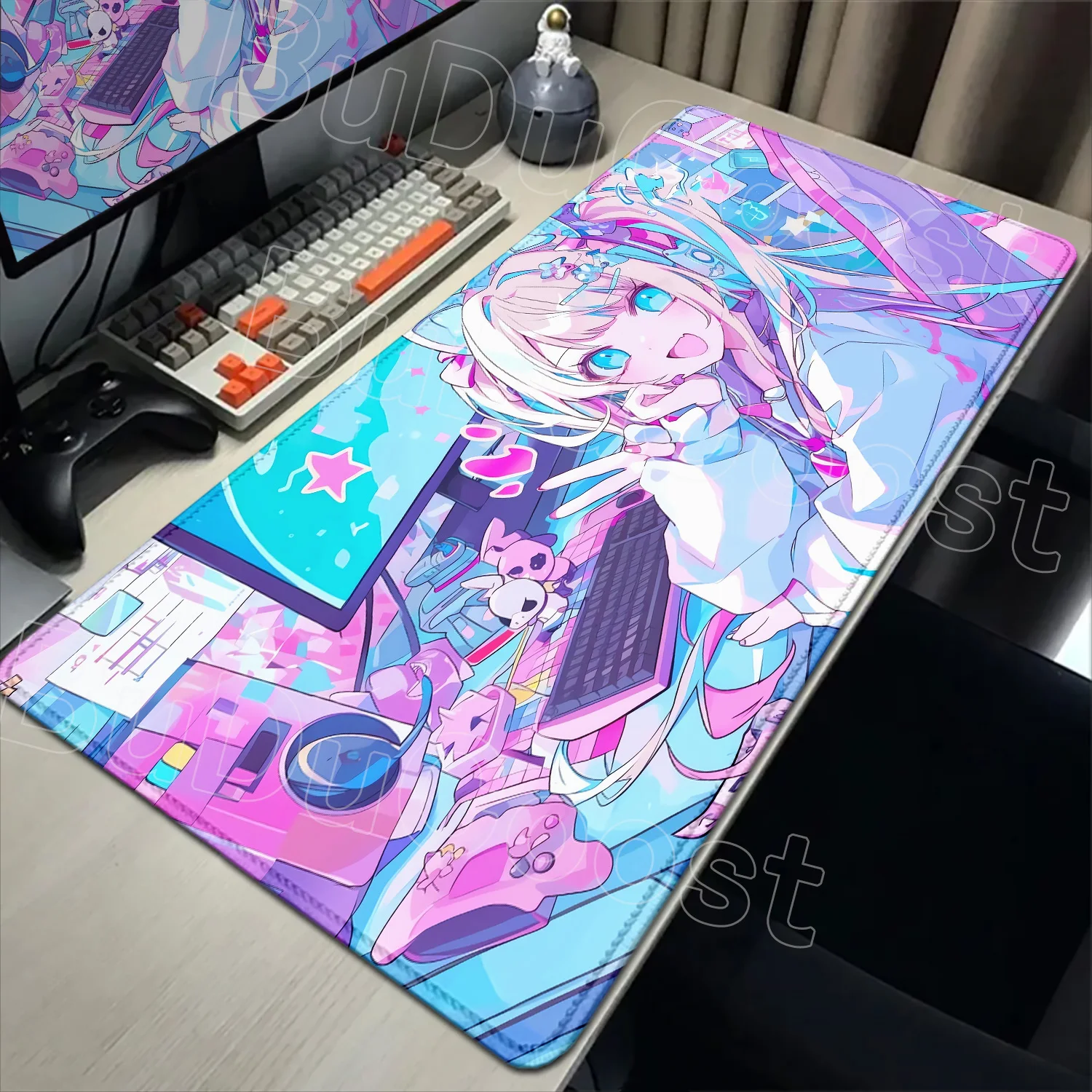 

2026 New Wallpaper Needy Streamer Overload Mousepad Kawaii Angel Needy Girl Overdose Mouse Pad Gaming XXL Keyboard Desktop Mat