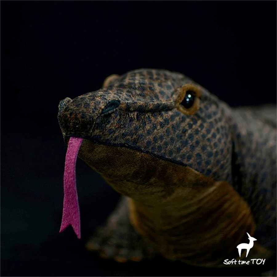 Komodo Dragon Plush Toy Lifelike Giant Lizard Stuffed Animal Realistic Goanna Iguana Plushie Monitor Lizard Simulation Soft Doll