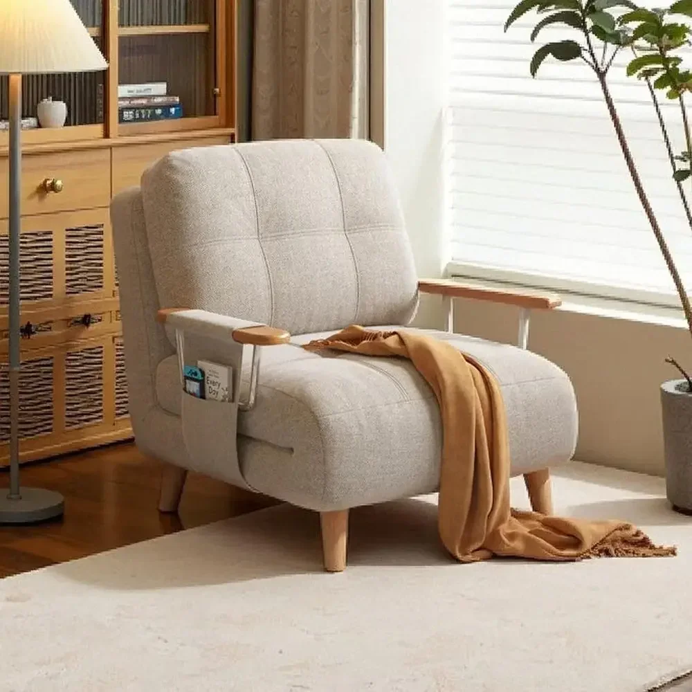 Compact 5-in-1 Convertible Chair Bed with Adjustable Backrest and Storage for Small Spaces