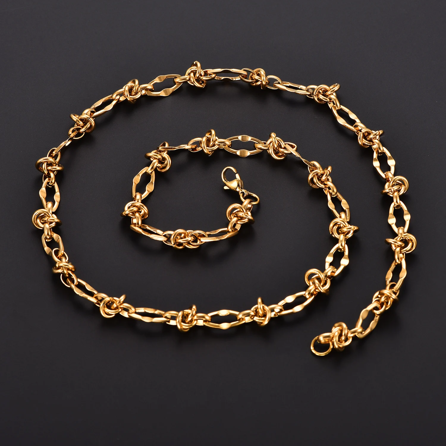 8MM Lippenknoten-Kette aus Edelstahl, klobige Halskette, wasserdicht, handgefertigt, Punk-Hip-Hop-Geometrisch, Herren-Choker, schwerer Metallschmuck – Detail 5